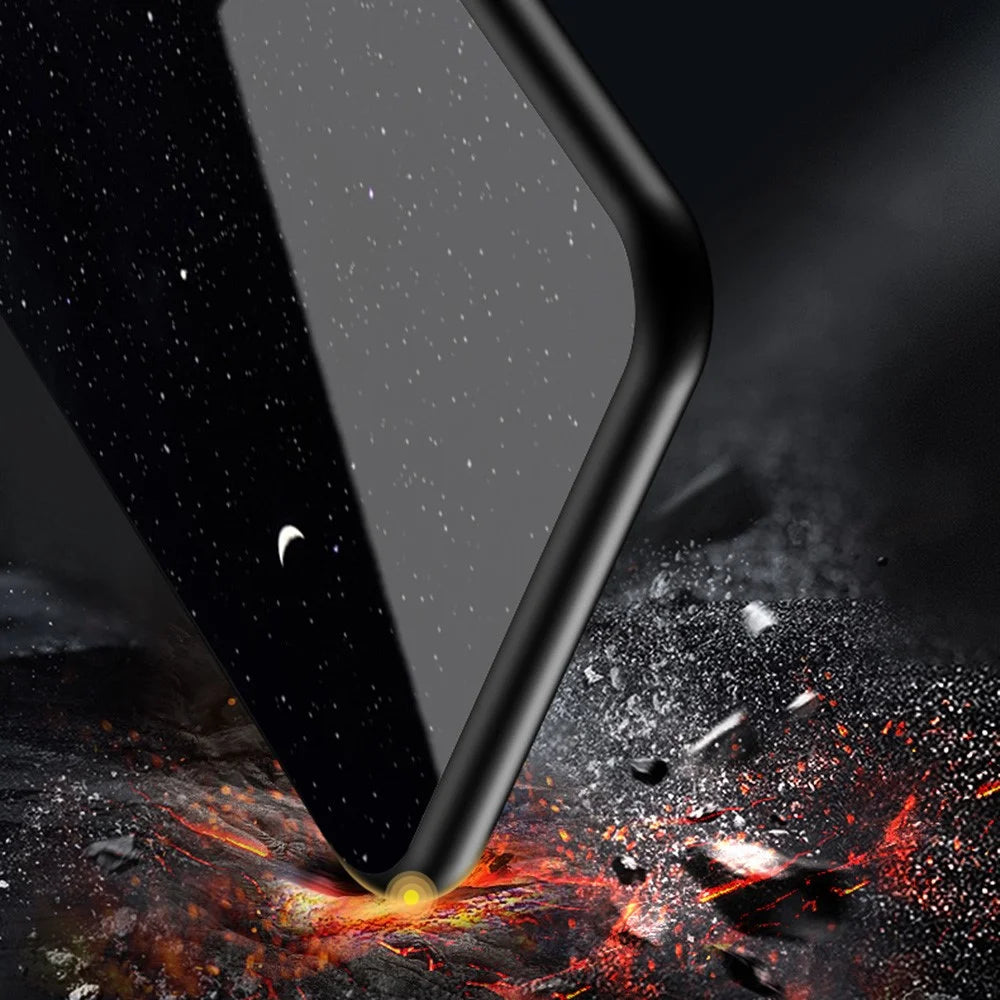 Well-Protected Starry Sky Pattern Anti-Scratch Tempered Glass Phone Hybrid Case Cover for Samsung Galaxy A22 5G (EU Version) - Purple Sky - 7