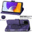 Big Butterfly Imprinting Leather Stand Design Phone Wallet Shell for Samsung Galaxy A22 4G (EU Version) - Dark Purple - 2