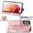 Wallet Design Big Butterfly Imprinting Leather Phone Shell with Stand for Samsung Galaxy S21 FE - Rose Gold - 2