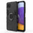 Cool Guard 2-in-1 Ring Holder Kickstand PC TPU Hybrid Case for Samsung Galaxy A22 5G (EU Version) - Black - 1