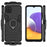 Cool Guard 2-in-1 Ring Holder Kickstand PC TPU Hybrid Case for Samsung Galaxy A22 5G (EU Version) - Black - 3