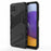 Foldable Kickstand PC + TPU Hybrid Phone Cover Back Case for Samsung Galaxy A22 5G (EU Version) - Black - 1