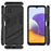 Foldable Kickstand PC + TPU Hybrid Phone Cover Back Case for Samsung Galaxy A22 5G (EU Version) - Black - 3