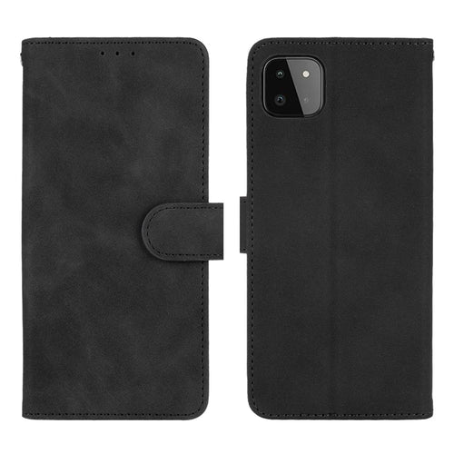 Skin-touch Feeling Wallet Stand Leather Flip Case Phone Shell for Samsung Galaxy A22 5G (EU Version) - Black - 1