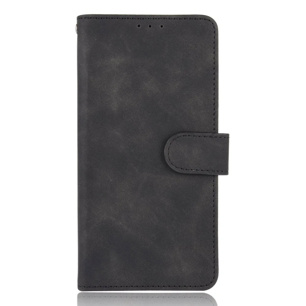 Skin-touch Feeling Wallet Stand Leather Flip Case Phone Shell for Samsung Galaxy A22 5G (EU Version) - Black - 2