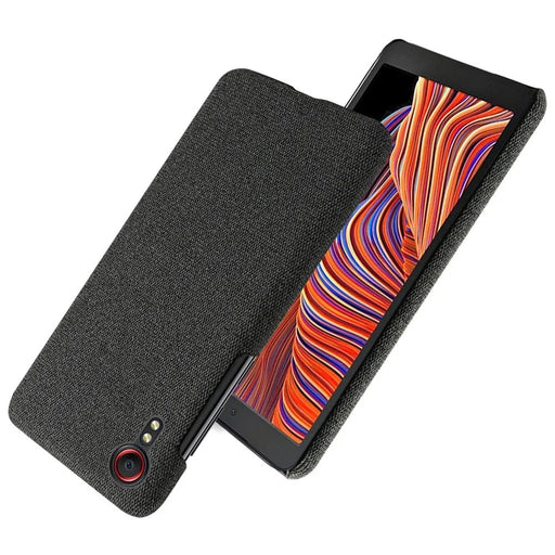 Well-Protected Cloth Coated Plastic Back Case for Samsung Galaxy Xcover 5 - Black - 2