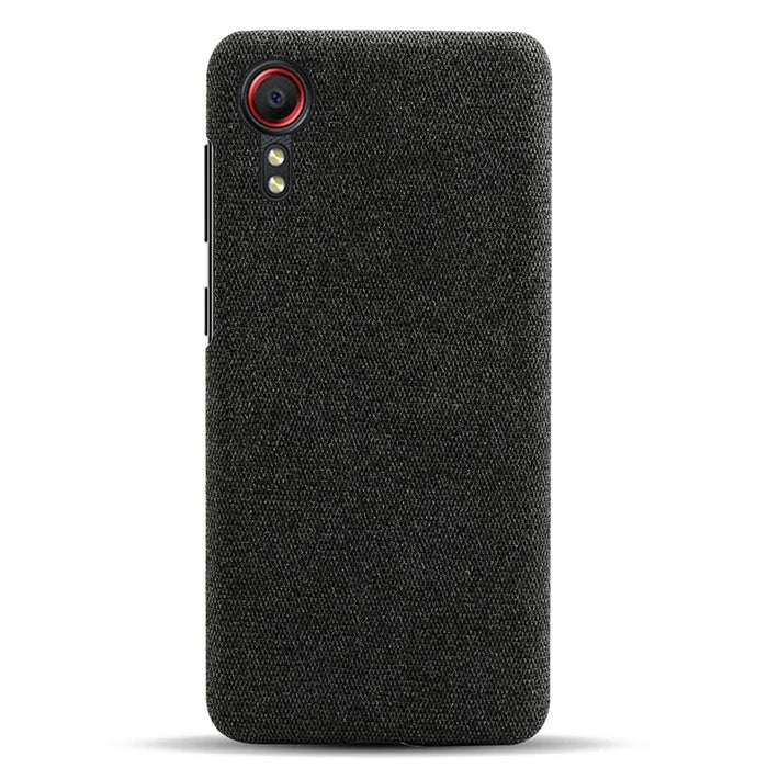 Well-Protected Cloth Coated Plastic Back Case for Samsung Galaxy Xcover 5 - Black - 3