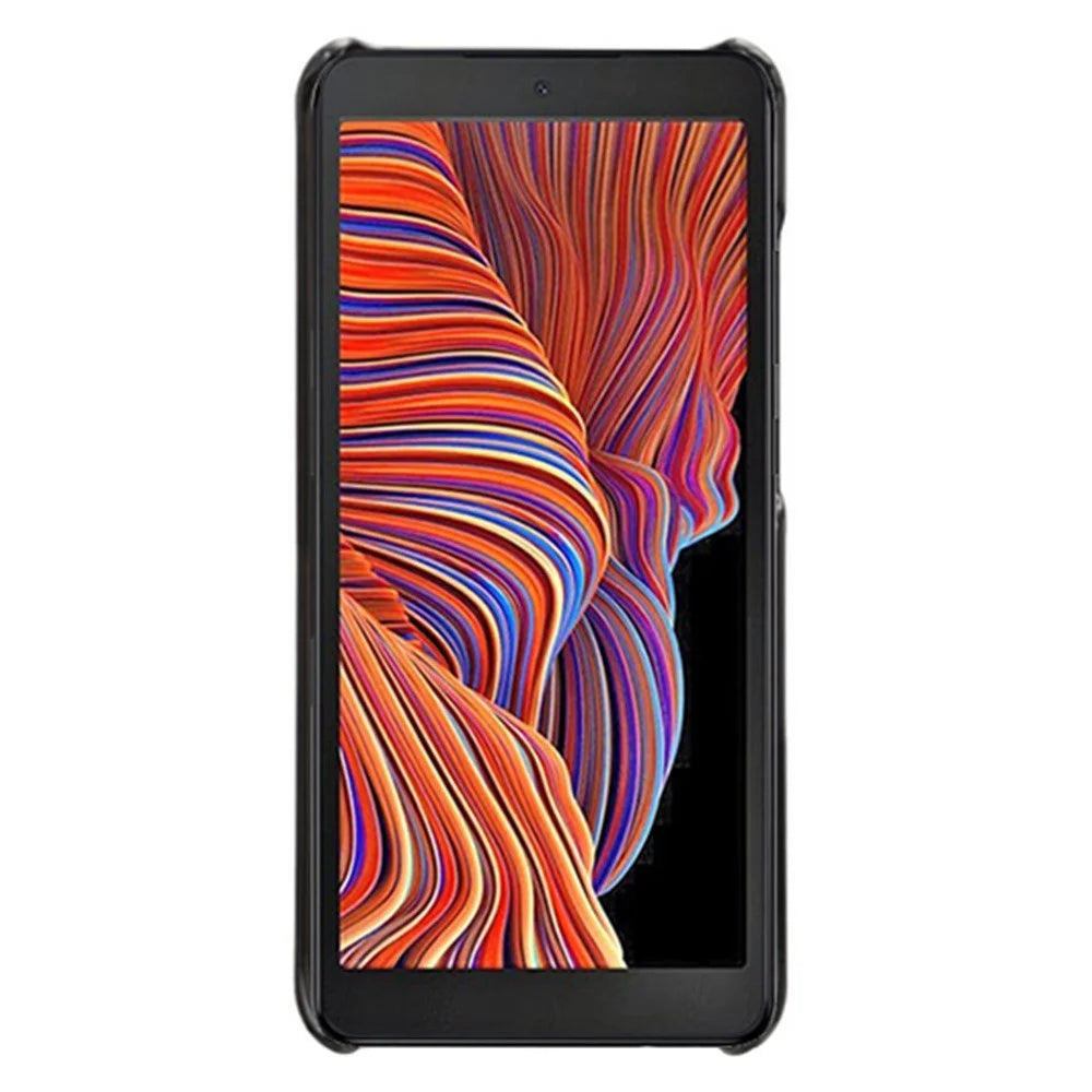 PU Leather Coated Hard PC Well-Protected Case with Dual-Card Slots Design for Samsung Galaxy Xcover 5 - Black - 2