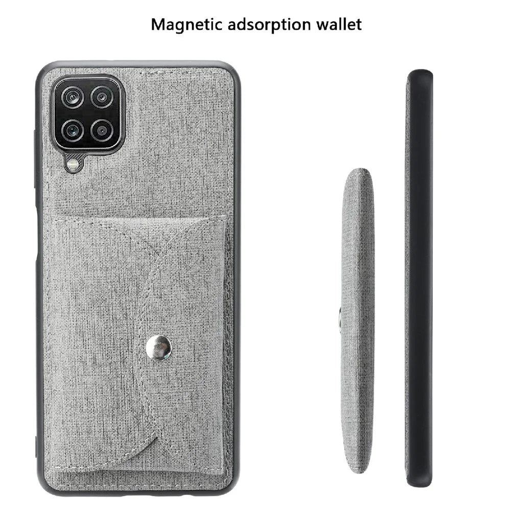 VILI T Series Movable Magnetic Absorption Wallet Leather Skin TPU Shell for Samsung Galaxy A12 - Grey - 2