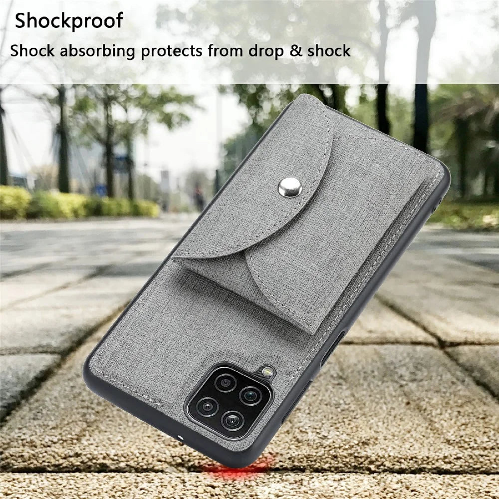 VILI T Series Movable Magnetic Absorption Wallet Leather Skin TPU Shell for Samsung Galaxy A12 - Grey - 4