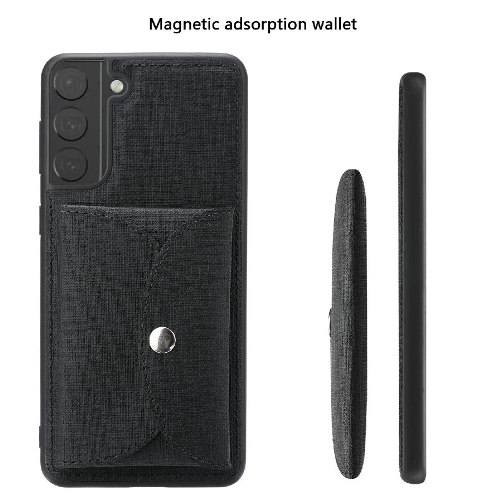 VILI T Series TPU+PU Leather Phone Case Protector with Detachable Wallet for Samsung Galaxy S21+ 5G - Black - 2