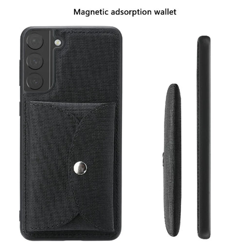 VILI T Series TPU+PU Leather Phone Case Protector with Detachable Wallet for Samsung Galaxy S21+ 5G - Black - 2