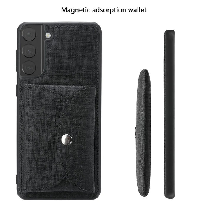 VILI T Series TPU+PU Leather Phone Case Protector with Detachable Wallet for Samsung Galaxy S21+ 5G - Black - 2