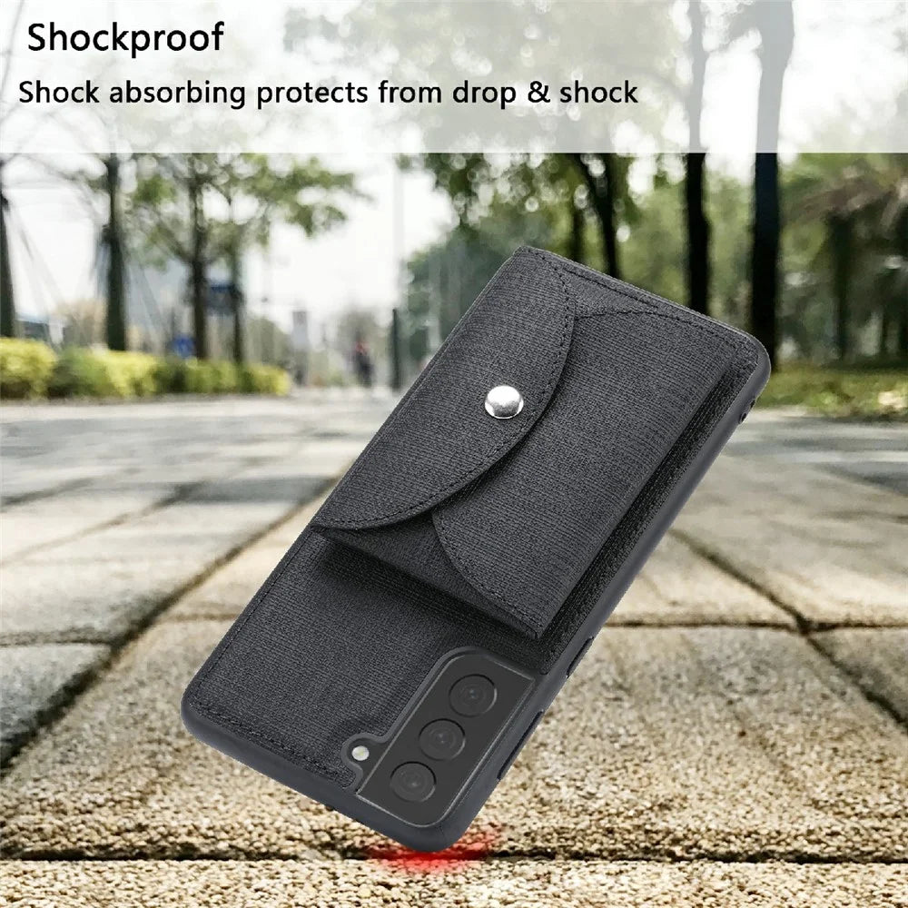 VILI T Series TPU+PU Leather Phone Case Protector with Detachable Wallet for Samsung Galaxy S21+ 5G - Black - 4
