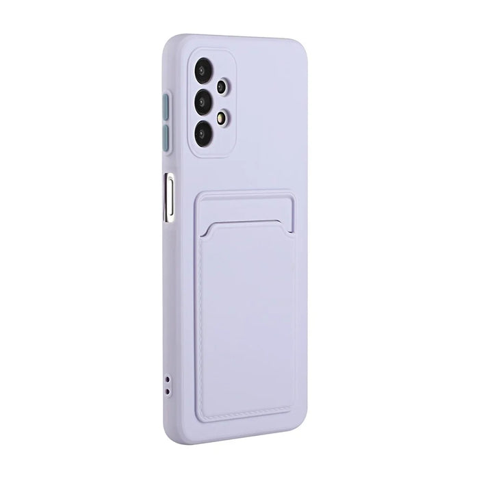 For Samsung Galaxy A32 4G (EU Version) Soft TPU Phone Case Cover with Card Slot - Light Purple - 4