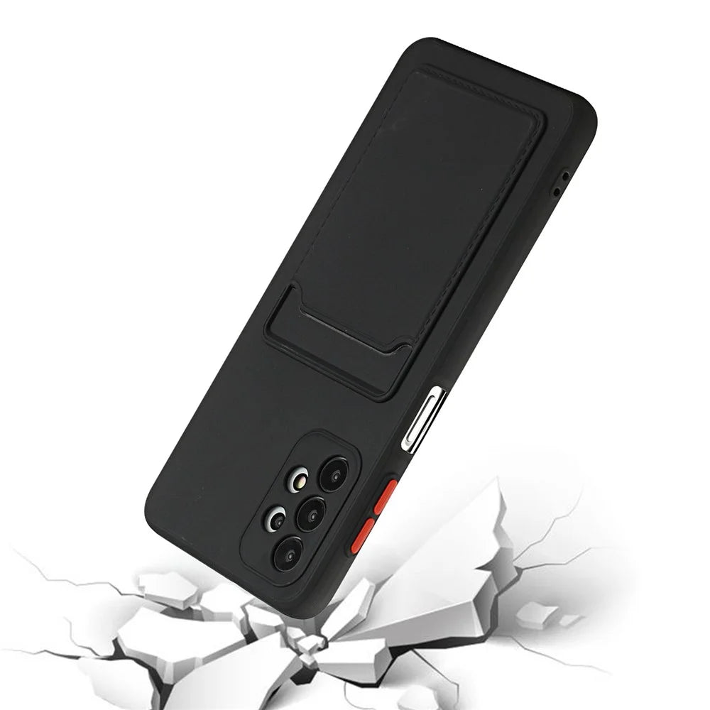 For Samsung Galaxy A52 4G/5G / A52s 5G Card Slot Flexible TPU Phone Case - Black - 3