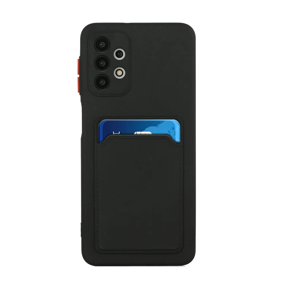 Card Slot Well-Protected Soft TPU Phone Case for Samsung Galaxy A72 4G/5G - Black - 2