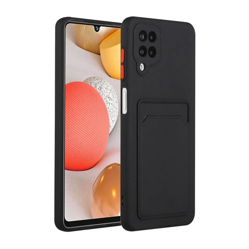 Soft TPU Phone Case Card Slot Cover for Samsung Galaxy M12 - Black - 1