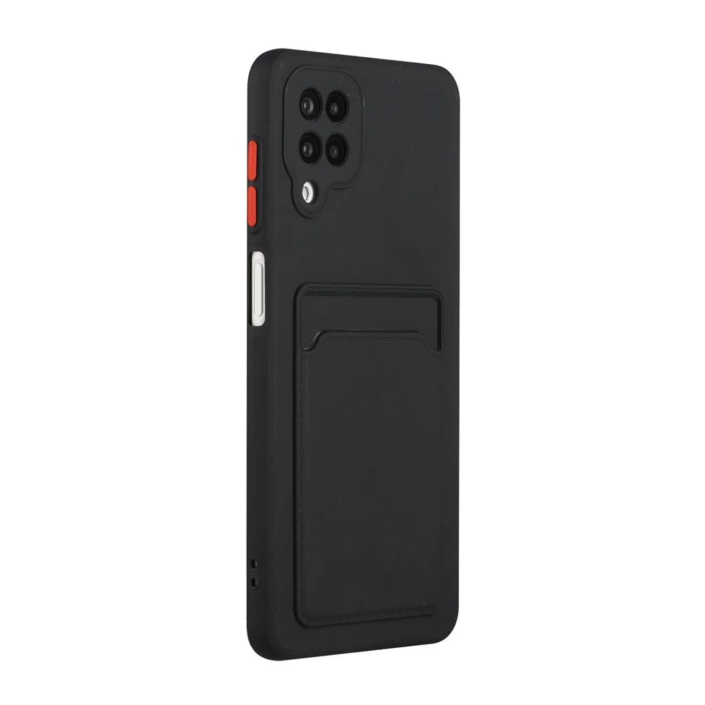 Soft TPU Phone Case Card Slot Cover for Samsung Galaxy M12 - Black - 3