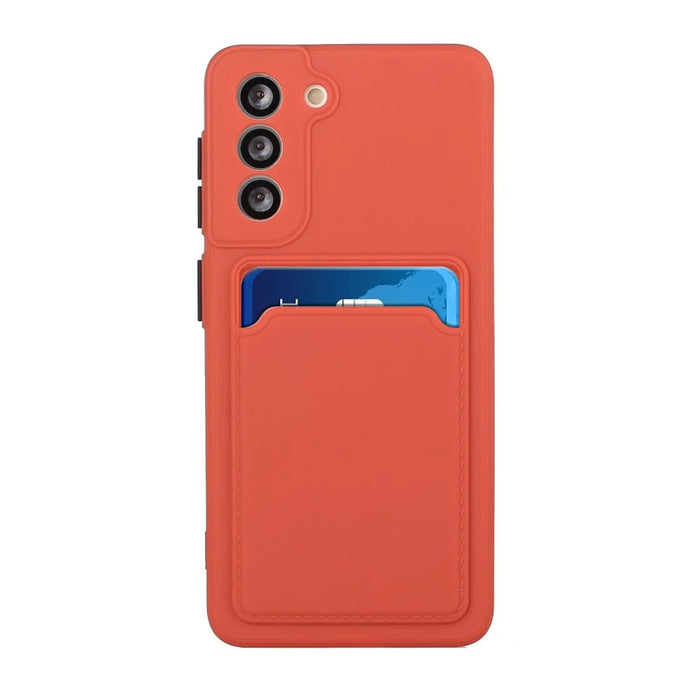 Soft TPU Phone Case Cover with Card Slot for Samsung Galaxy S21+ 5G - Coral - 4