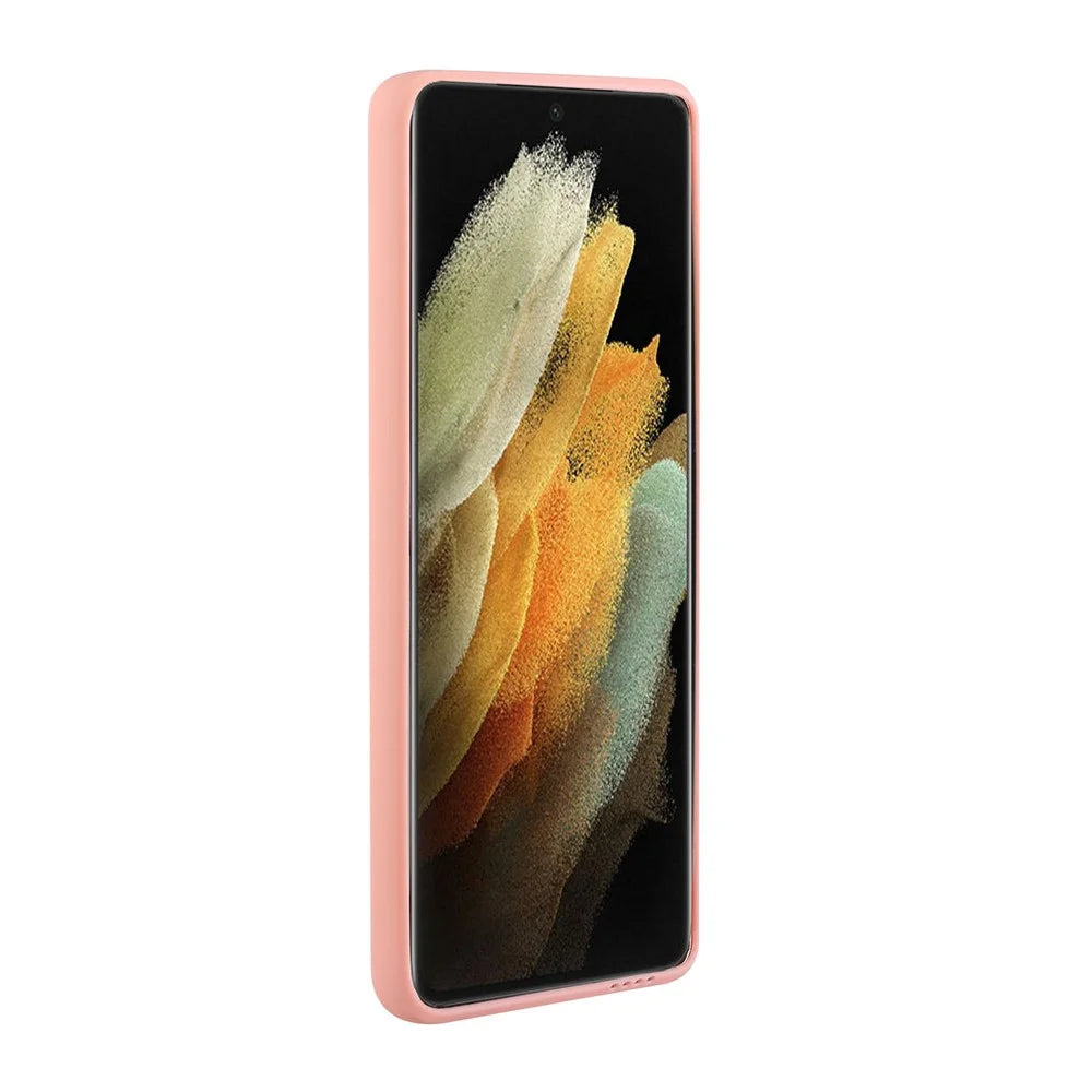 Quality TPU Phone Case with Card Slot for Samsung Galaxy S21 Ultra 5G - Pink - 4