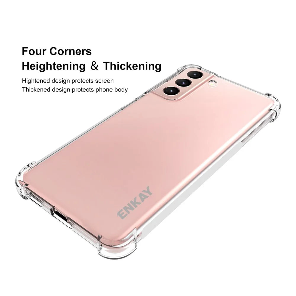 ENKAY HAT PRINCE Anti-slip 4 Corners Thickened Drop-proof Clear TPU Mobile Phone Protective Case for Samsung Galaxy S21 FE - 2