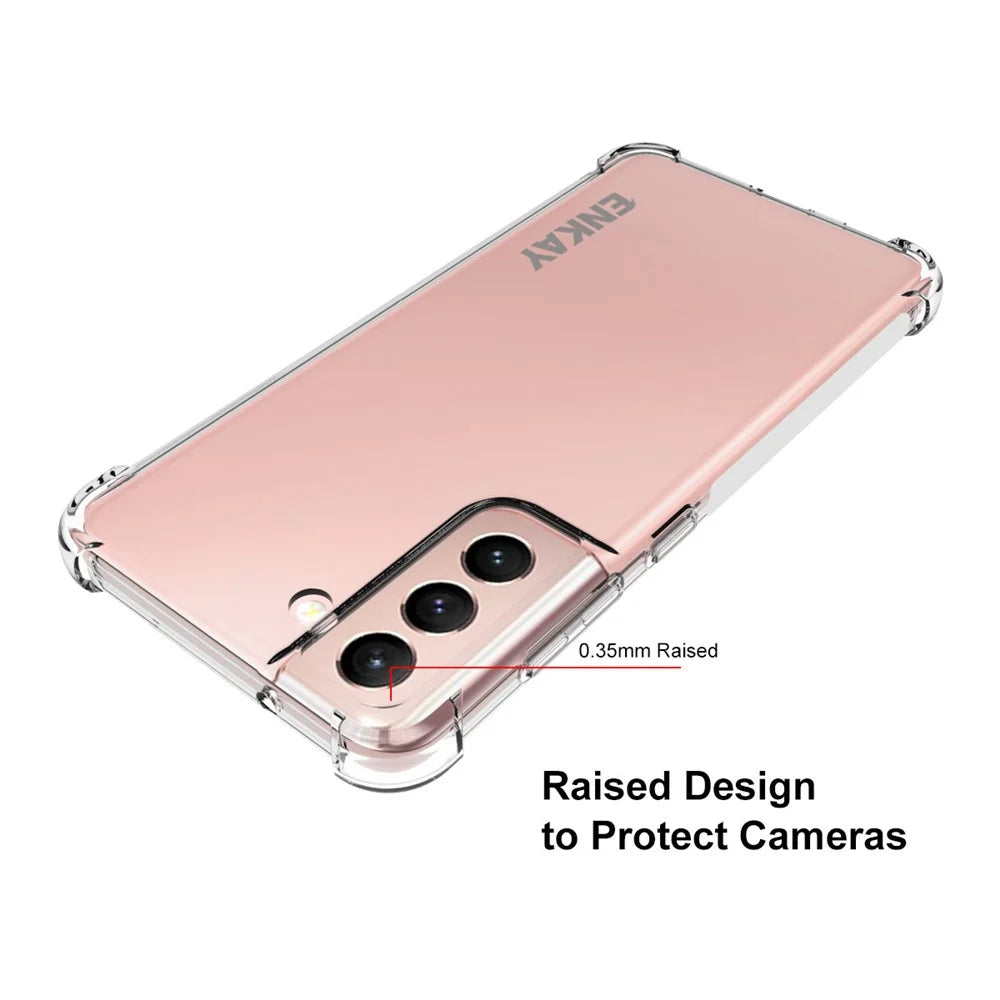 ENKAY HAT PRINCE Anti-slip 4 Corners Thickened Drop-proof Clear TPU Mobile Phone Protective Case for Samsung Galaxy S21 FE - 3