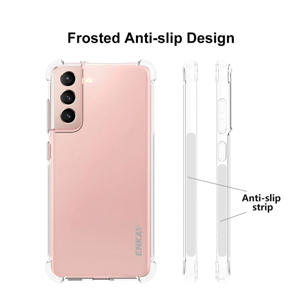ENKAY HAT PRINCE Anti-slip 4 Corners Thickened Drop-proof Clear TPU Mobile Phone Protective Case for Samsung Galaxy S21 FE - 4