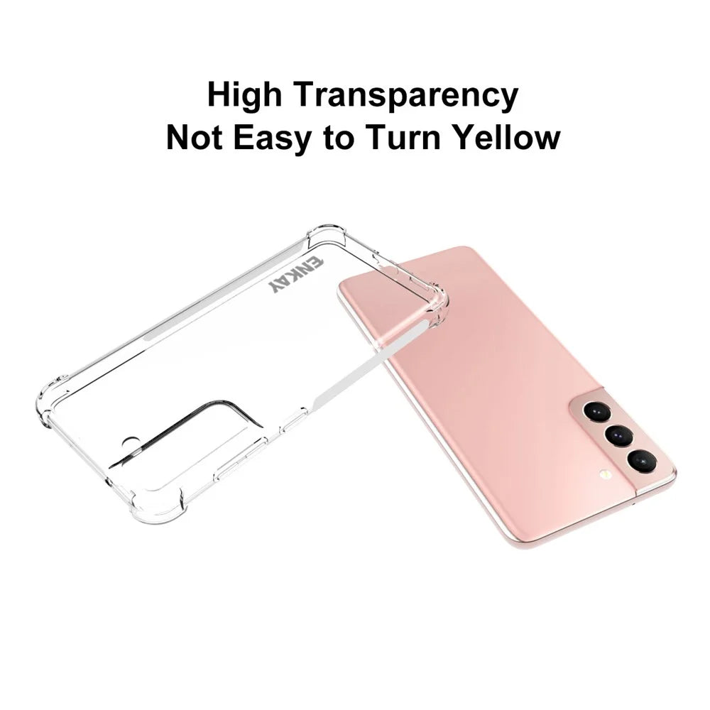 ENKAY HAT PRINCE Anti-slip 4 Corners Thickened Drop-proof Clear TPU Mobile Phone Protective Case for Samsung Galaxy S21 FE - 5