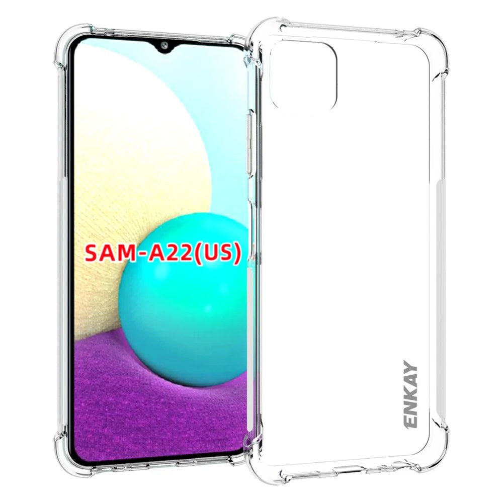 ENKAY HAT PRINCE Anti-slip 4 Corners Thickened Drop-proof Shockproof TPU Clear Phone Cover Case for Samsung Galaxy A22 5G (EU Version) - 1