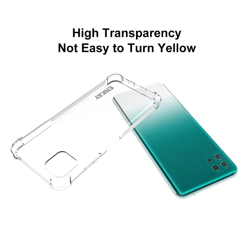 ENKAY HAT PRINCE Anti-slip 4 Corners Thickened Drop-proof Shockproof TPU Clear Phone Cover Case for Samsung Galaxy A22 5G (EU Version) - 5