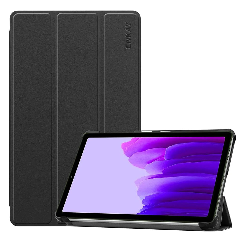 ENKAY HAT PRINCE ENK-8030 Tri-fold Stand PU Leather Auto Wake Sleep Tablet Case Cover for Samsung Galaxy Tab A7 Lite 8.7-inch T220 / T225 - Black - 1