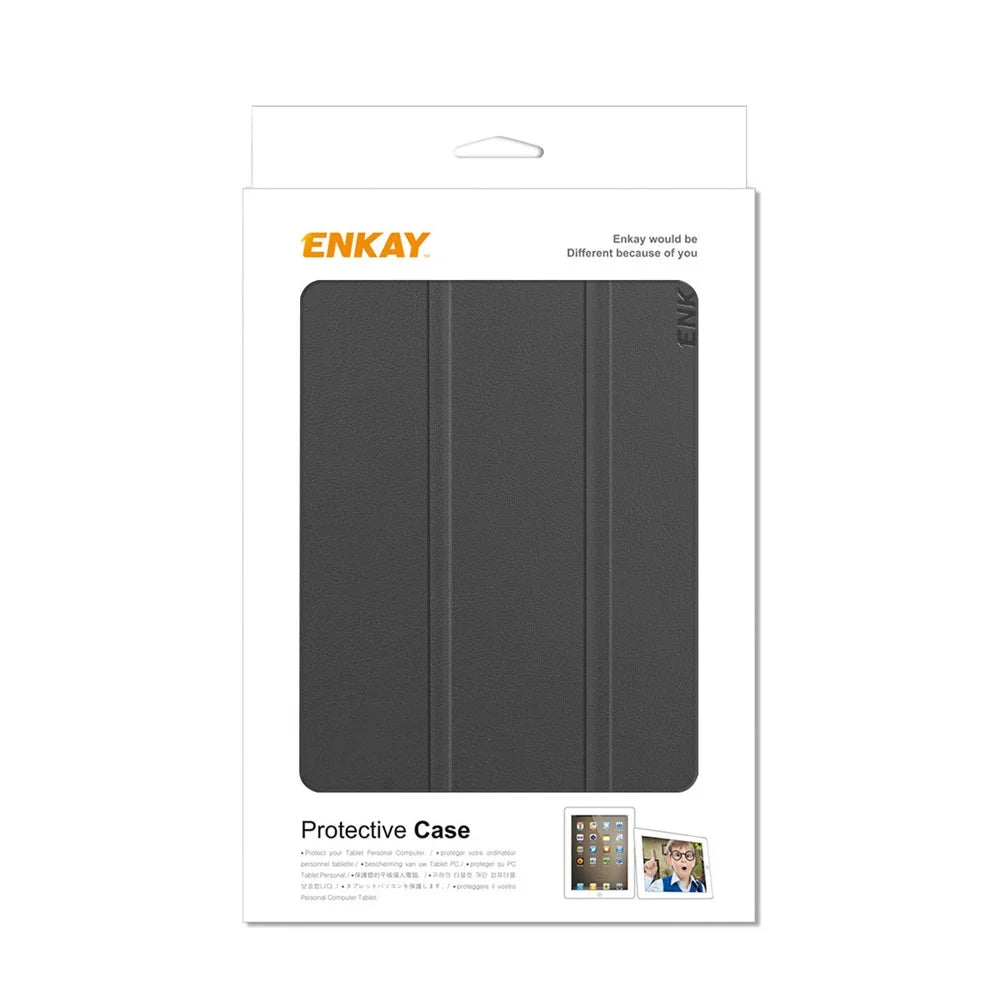 ENKAY HAT PRINCE ENK-8030 Tri-fold Stand PU Leather Auto Wake Sleep Tablet Case Cover for Samsung Galaxy Tab A7 Lite 8.7-inch T220 / T225 - Black - 6