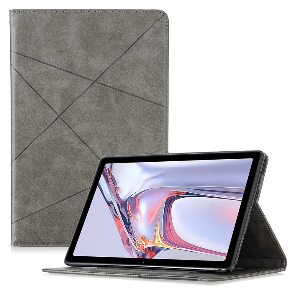 Geometric Pattern Design Leather Tablet Case Protector for Samsung Galaxy Tab A7 10.4 (2020) / (2022) / T505 / T500 - Grey - 1