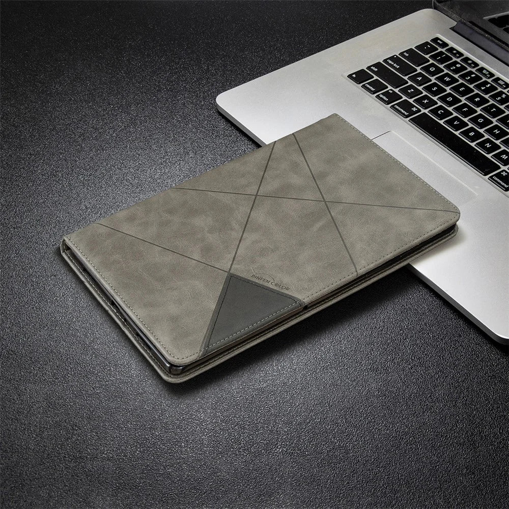 Geometric Pattern Design Leather Tablet Case Protector for Samsung Galaxy Tab A7 10.4 (2020) / (2022) / T505 / T500 - Grey - 6