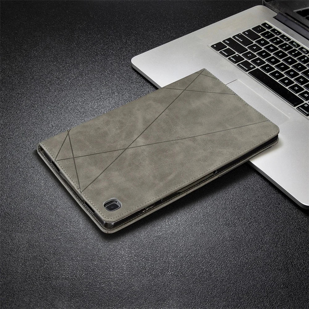 Geometric Pattern Design Leather Tablet Case Protector for Samsung Galaxy Tab A7 10.4 (2020) / (2022) / T505 / T500 - Grey - 7