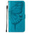 For Samsung Galaxy A22 5G (EU Version) Imprint Butterfly Leather Wallet Stand Case - Blue - 2