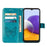 For Samsung Galaxy A22 5G (EU Version) Imprint Butterfly Leather Wallet Stand Case - Blue - 5