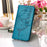 For Samsung Galaxy A22 5G (EU Version) Imprint Butterfly Leather Wallet Stand Case - Blue - 6