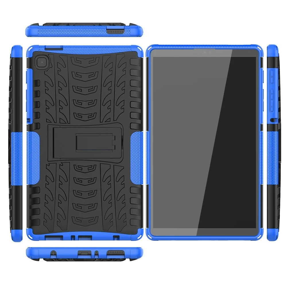 For Samsung Galaxy Tab A7 Lite 8.7-inch PC + TPU Hybrid Protection Case Kickstand Anti-slip Cover - Blue - 7