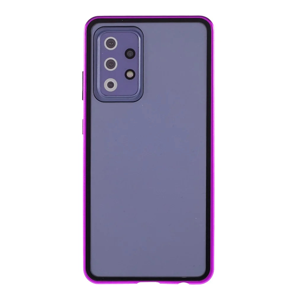 For Samsung Galaxy A52 4G / 5G / A52s 5G Full Body Case Magnetic Tempered Glass Double-Sided Phone Case - Purple - 2