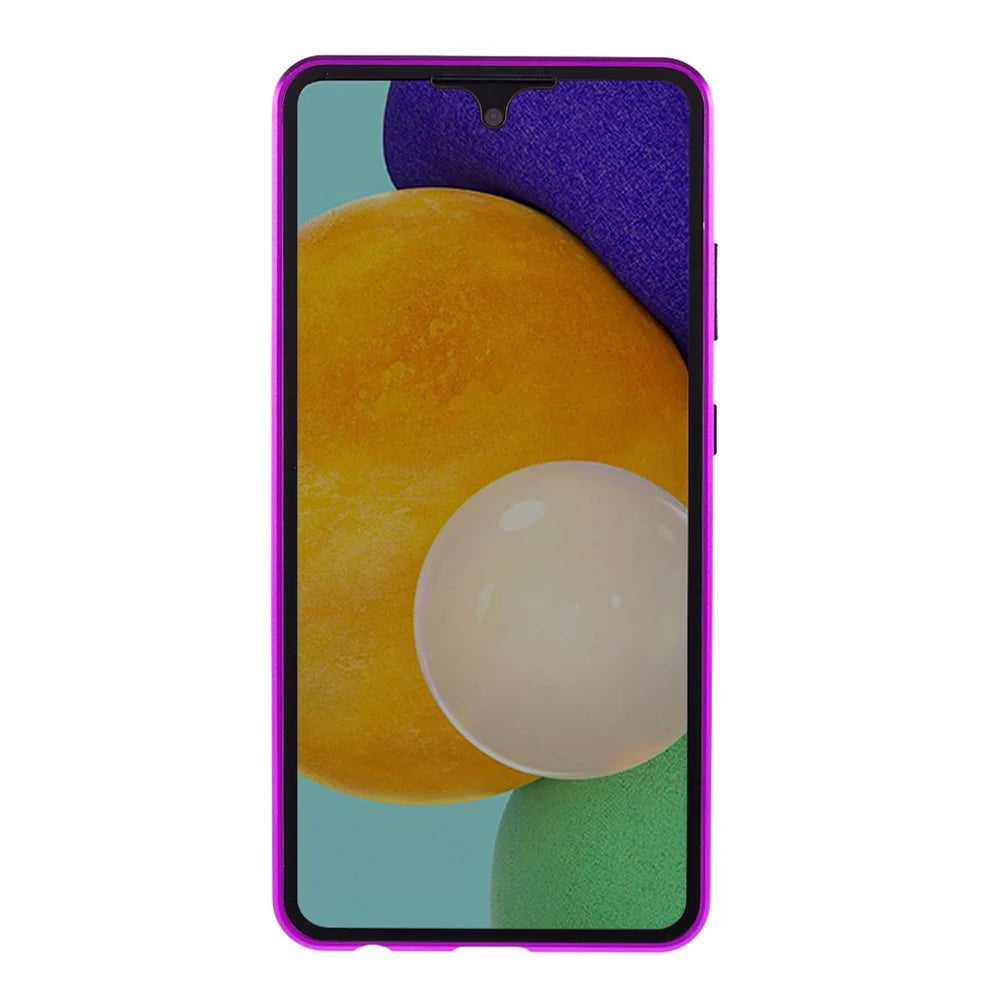 For Samsung Galaxy A52 4G / 5G / A52s 5G Full Body Case Magnetic Tempered Glass Double-Sided Phone Case - Purple - 3