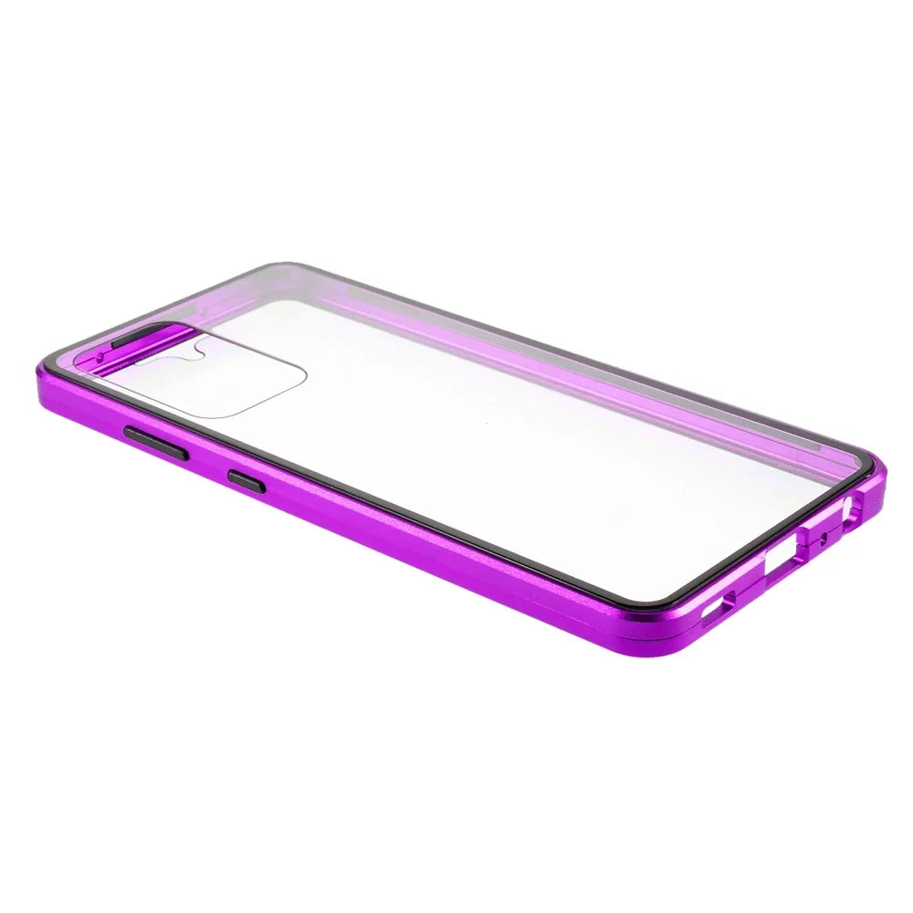 For Samsung Galaxy A52 4G / 5G / A52s 5G Full Body Case Magnetic Tempered Glass Double-Sided Phone Case - Purple - 4