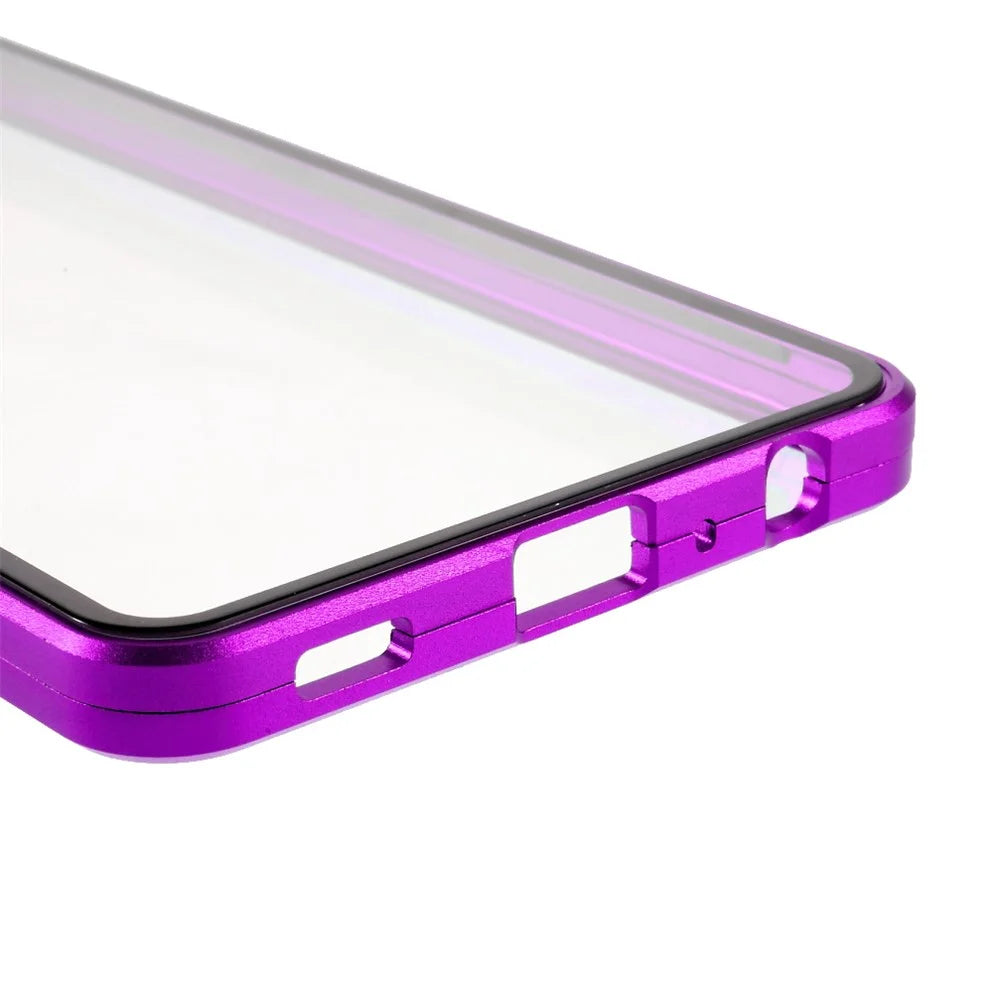 For Samsung Galaxy A52 4G / 5G / A52s 5G Full Body Case Magnetic Tempered Glass Double-Sided Phone Case - Purple - 5