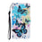Pattern Printing Full-Protection Leather Wallet Stand Cell Phone Cover Case for Samsung Galaxy S21 FE - Blue Butterflies - 2