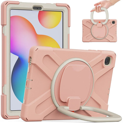 For Samsung Galaxy Tab S6 Lite (2020) P610, P615 / S6 Lite (2022) / (2024) P620 Kickstand Tablet Cover - Pink / White - 1