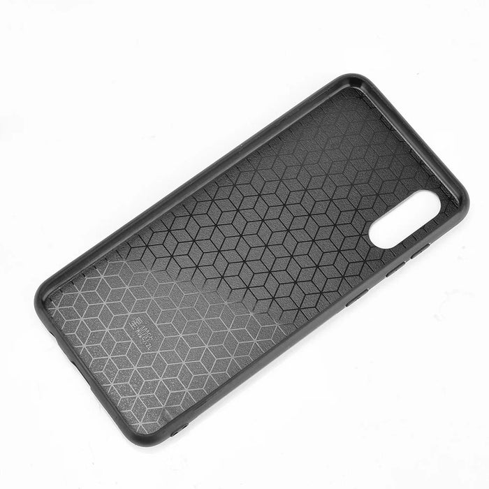 Stitching Line PU Leather Coated PC+TPU Cover Case for Samsung Galaxy M02/A02 - Yellow - 5