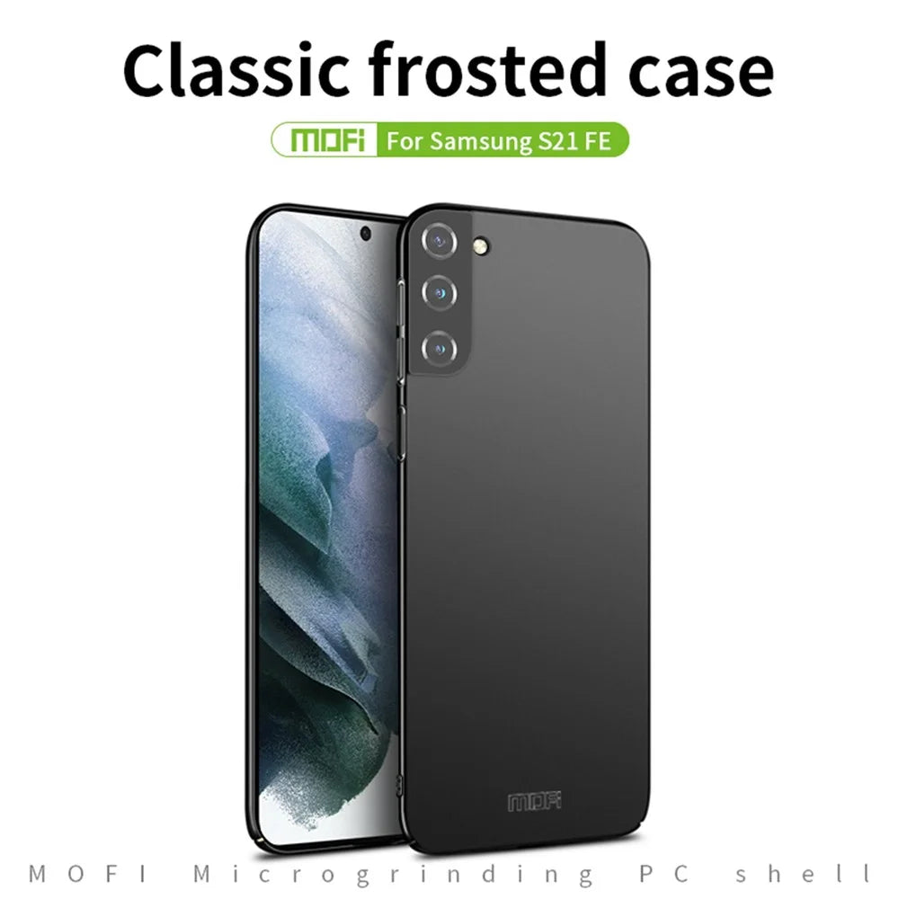 MOFI Shield Light Weight Frosted Finish Surface Hard PC Case for Samsung Galaxy S21 FE - Black - 3