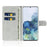 Wallet Stand Design Glittery Powder Splicing Leather Case with Hand Strap for Samsung Galaxy S21 FE - Black - 7