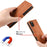 Silky Touch Leather Wallet Phone Cover Stand Case for Samsung Galaxy M12/F12 - Brown - 3